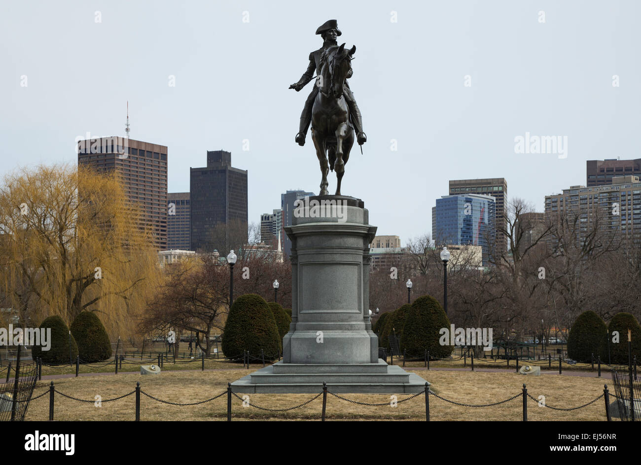 Statue de George Washington dans le Jardin Public de Boston, Boston, Massachusetts, USA Banque D'Images