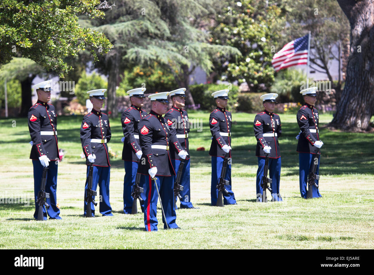 Service commémoratif pour un soldat américain tombé, CIRCUIT Zach Suarez, 'honneur Mission" sur l'autoroute 23, route de service commémoratif, Westlake Village, Californie, USA Banque D'Images