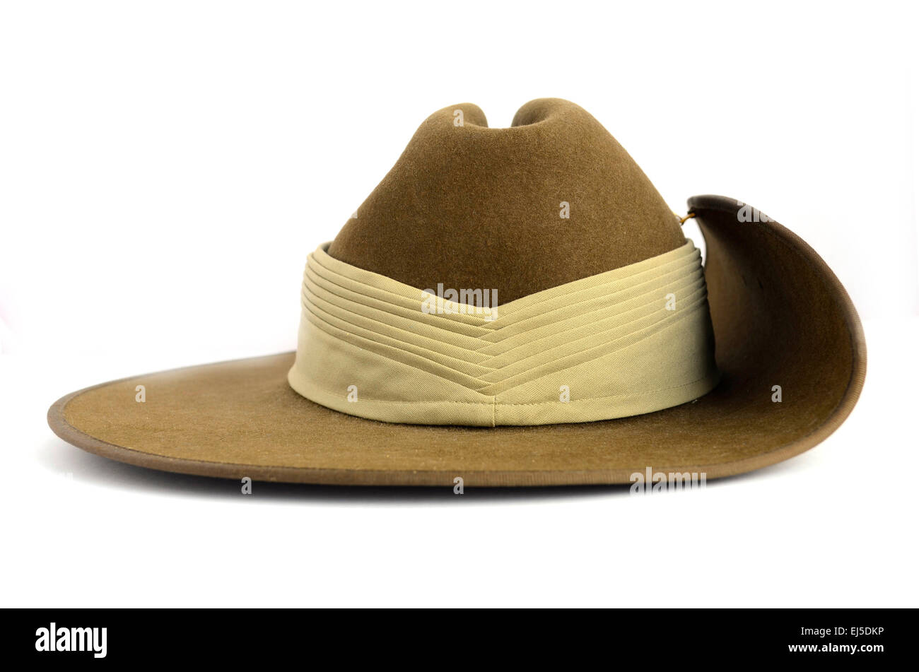 Soldat de l'armée de l'ANZAC slouch hat sur fond blanc. Banque D'Images