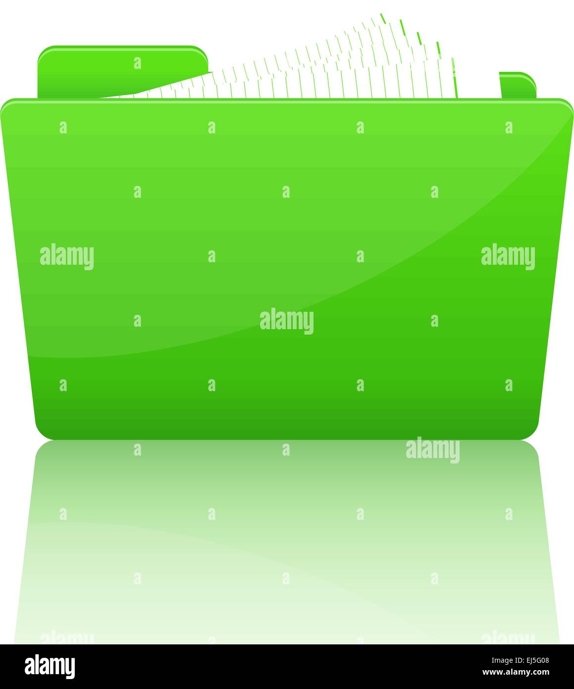 Dossier Dossier vert avec du papier, vector illustration Illustration de Vecteur