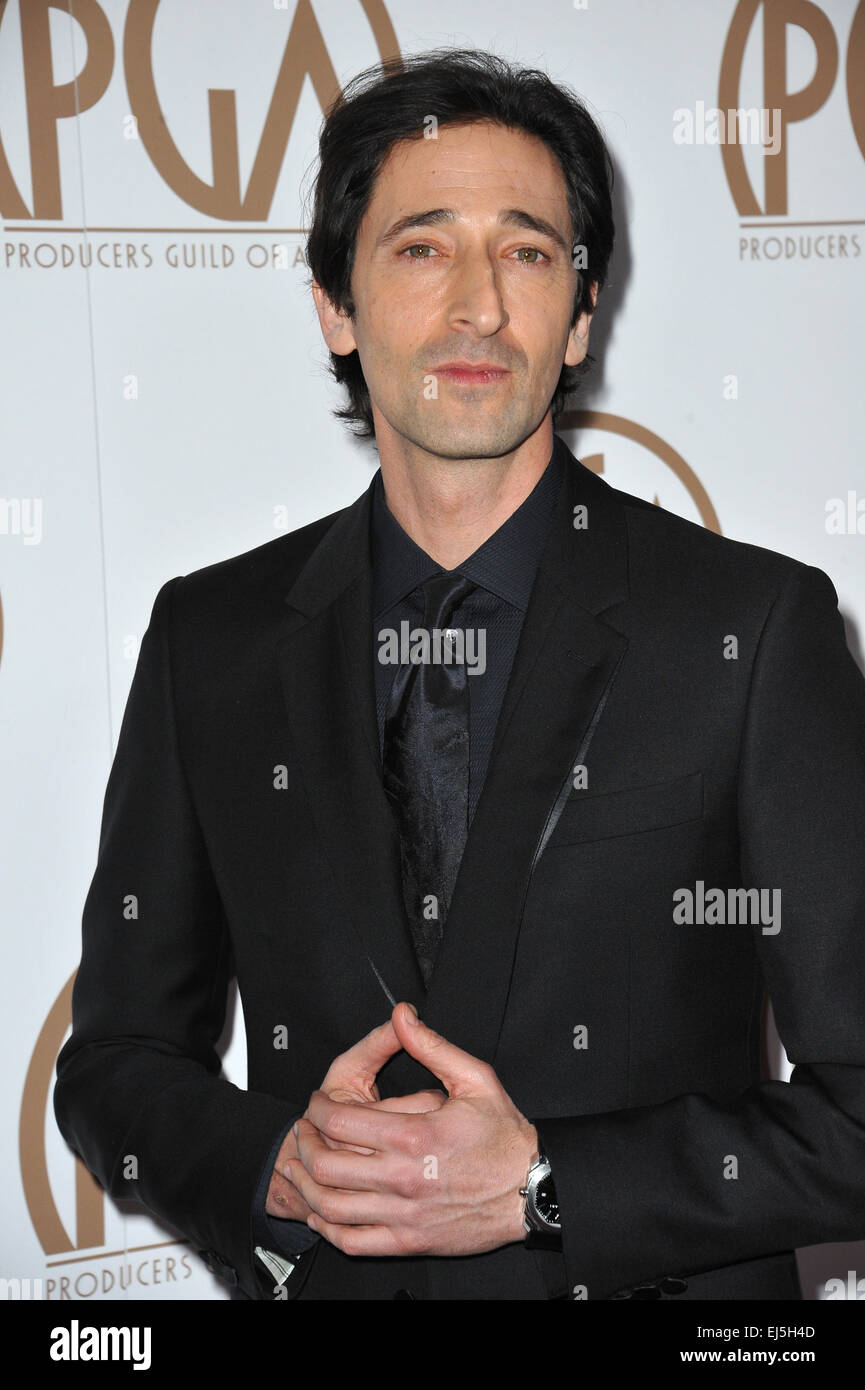 LOS ANGELES, CA - le 25 janvier 2015 : Adrien Brody au 26e Congrès annuel de la Guilde des producteurs des prix à l'hôtel Hyatt Regency Century Plaza Hotel. Banque D'Images