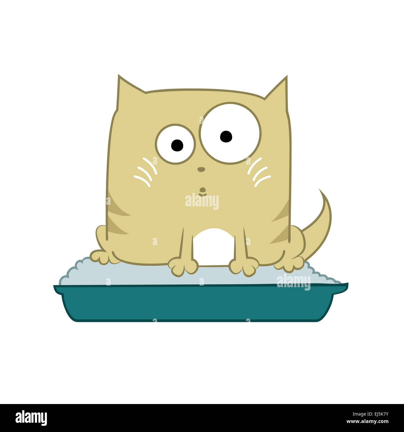 Image vectorielle avec cat sitting dans ses toilettes Banque D'Images