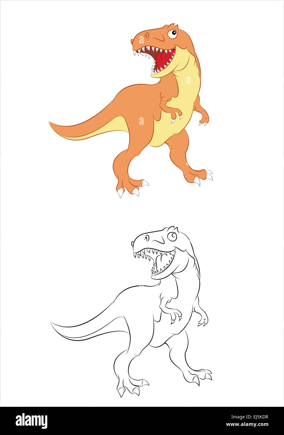 Image Vecteur de funny cartoon dinosaure tyrannosaurus Banque D'Images