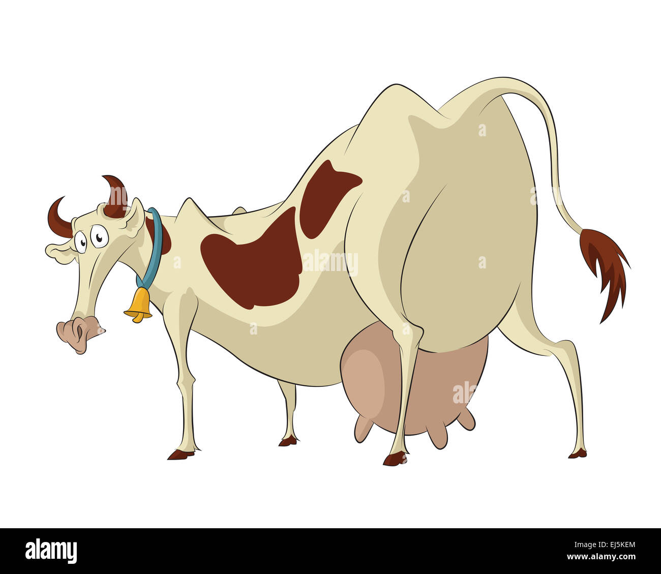 Image Vecteur de funny cartoon triste cow Banque D'Images