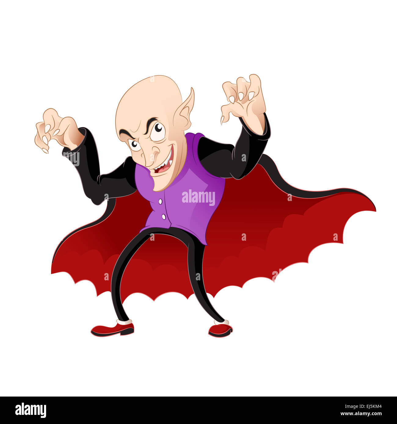 Image vectorielle d'un vampire Cartoon smiling Banque D'Images