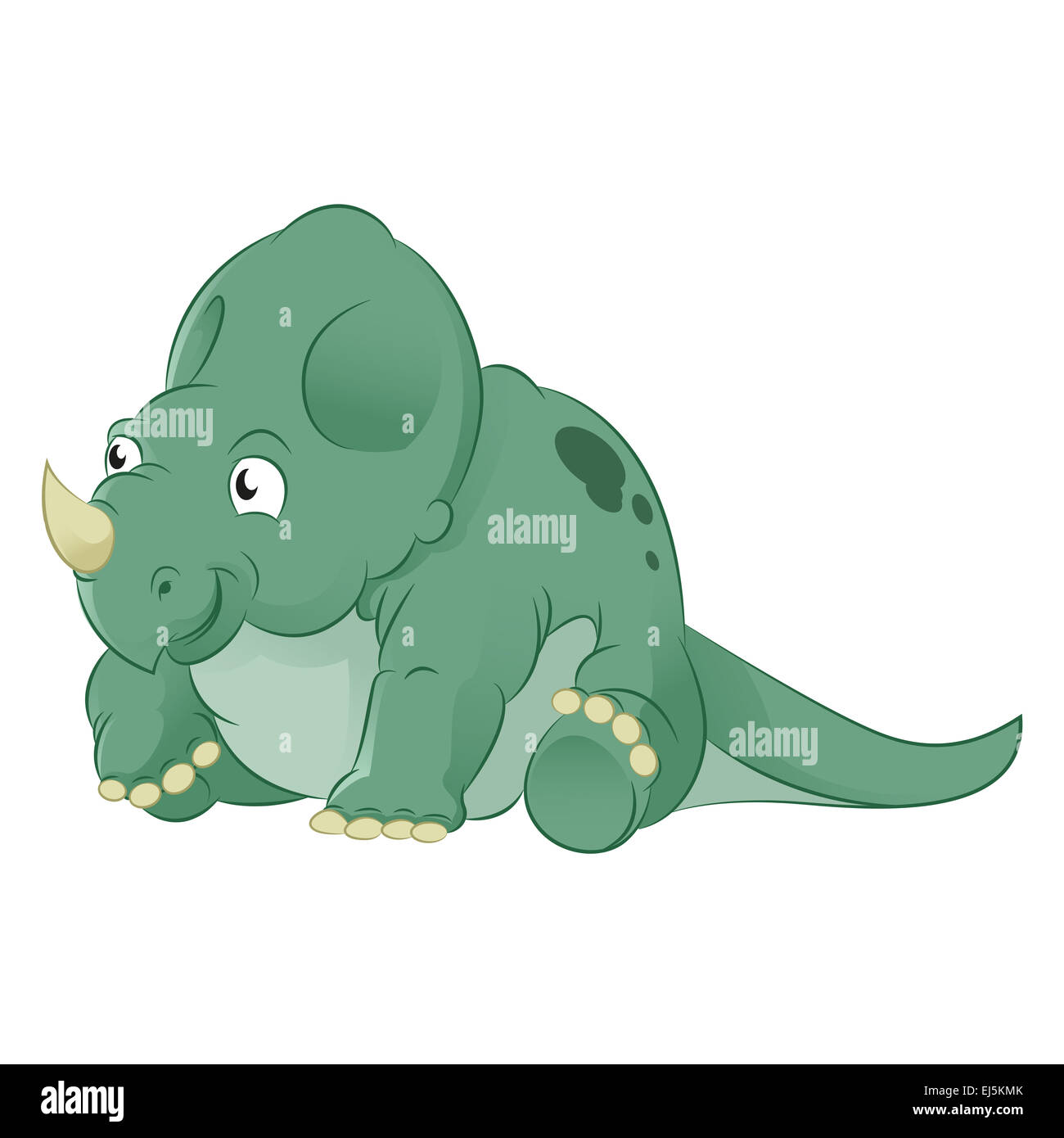 Image vectorielle d'un dinosaure à cornes cartoon Banque D'Images