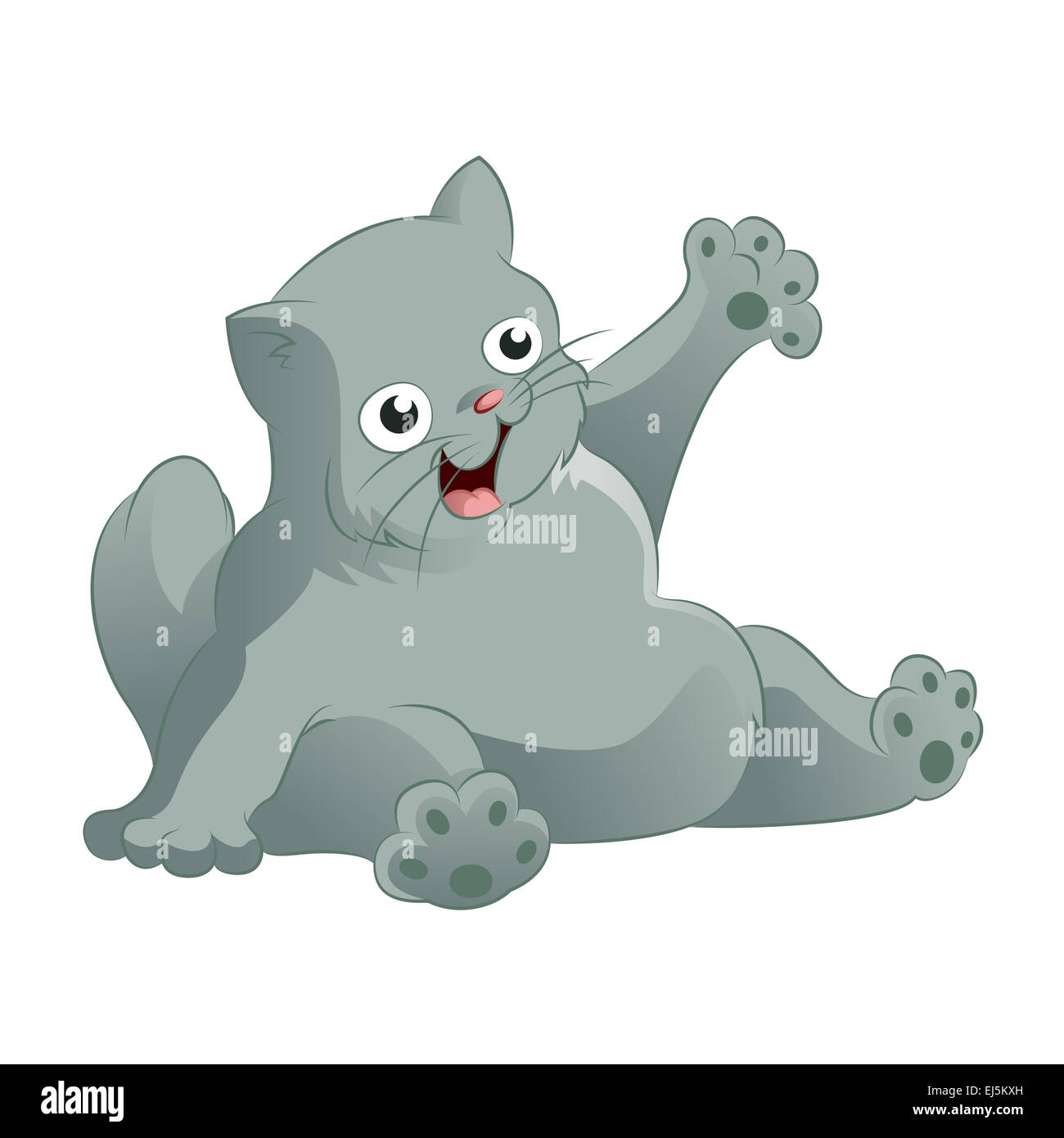 Image vectorielle d'un cartoon smiling Happy cat Banque D'Images