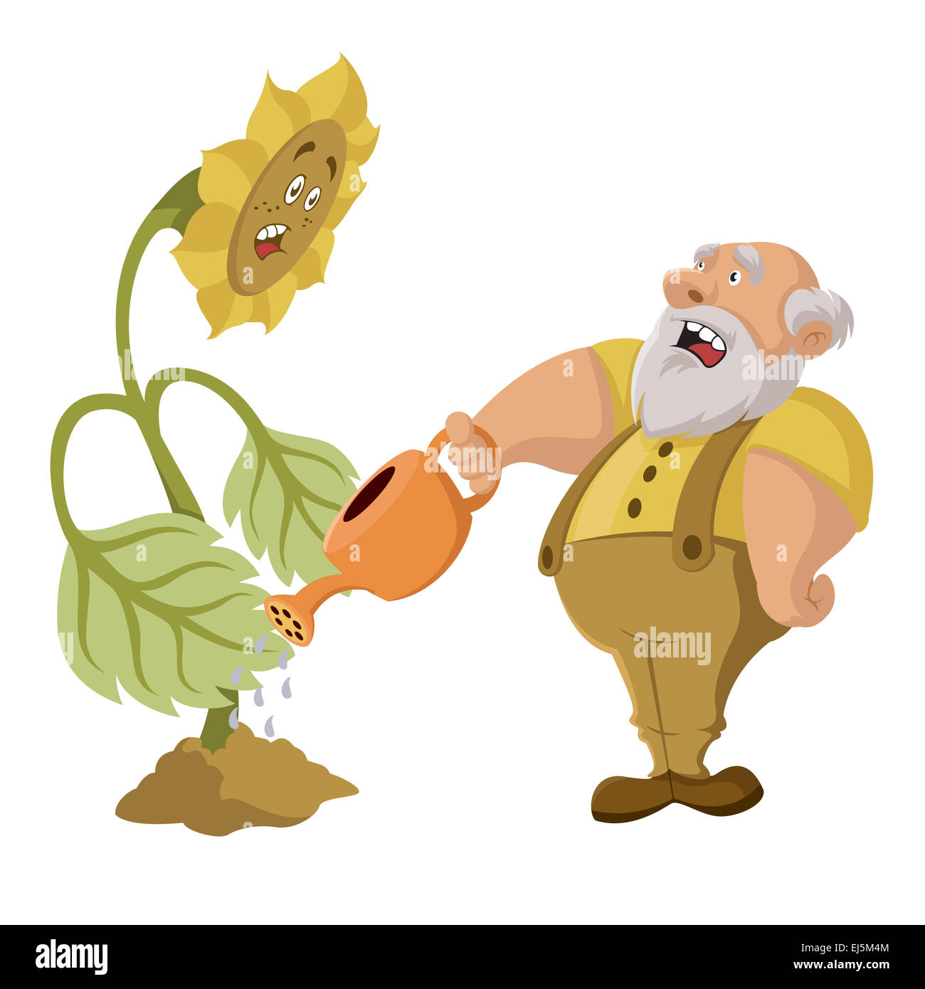 Image Vecteur de vieux fermier et OGM Banque D'Images