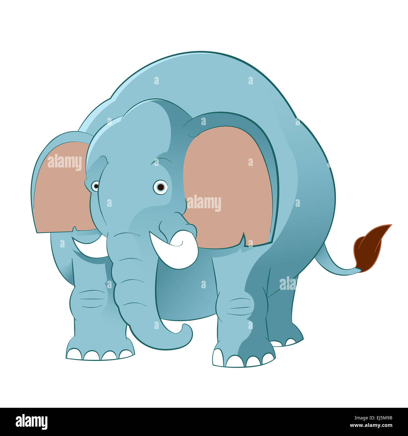 Image vectorielle d'un cartoon elephant bleu Banque D'Images