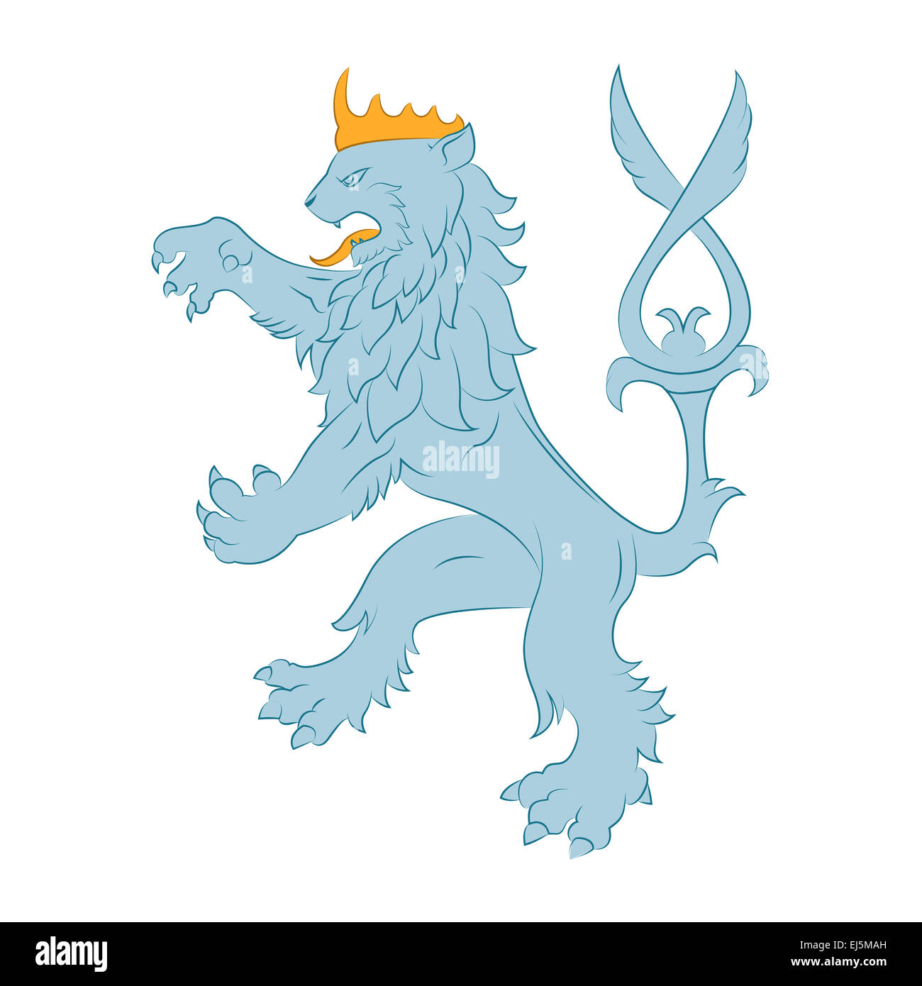 Image vectorielle de l'héraldique Lion sur le fond blanc Banque D'Images