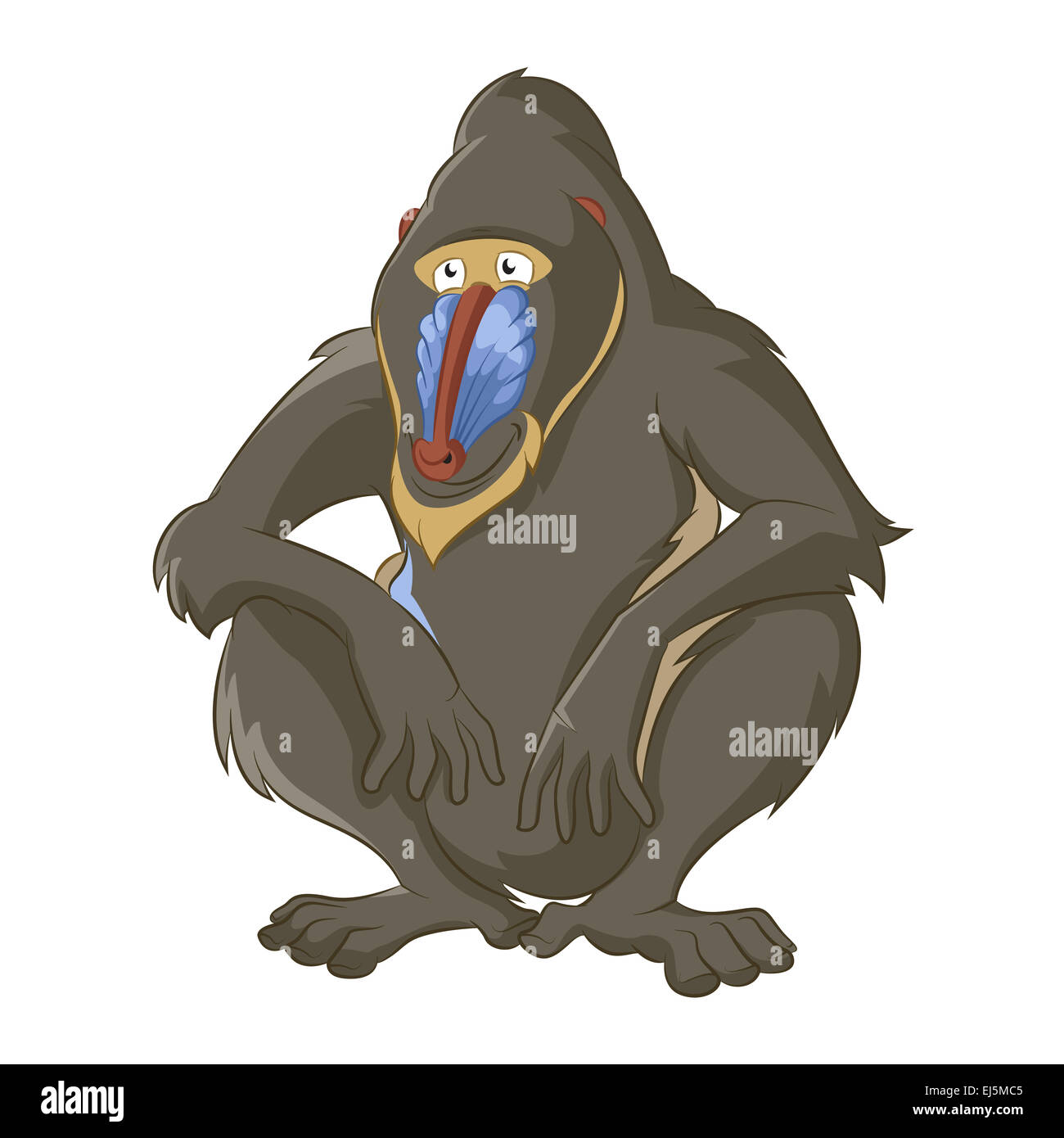 Image Vecteur de funny cartoon sagesse baboon Banque D'Images