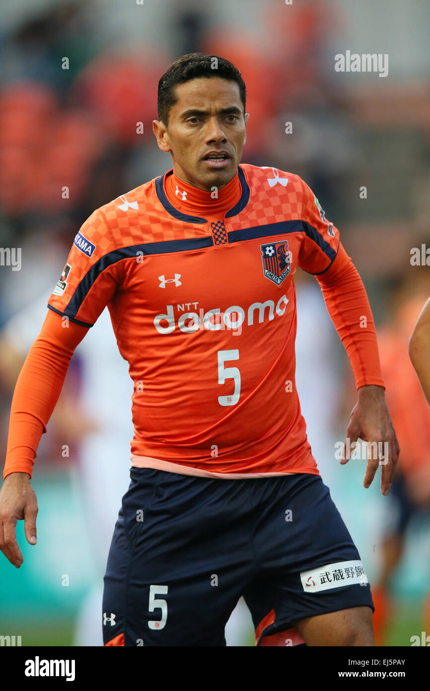 (Carlinhos Ardija), le 21 mars 2015 - Football : Football /2015 J2 match de championnat entre Omiya Ardija Kyoto Sanga 2-1 à Nack5 Stadium Omiya, Saitama, Japon. (Photo de YUTAKA/AFLO SPORT) [1040] Banque D'Images