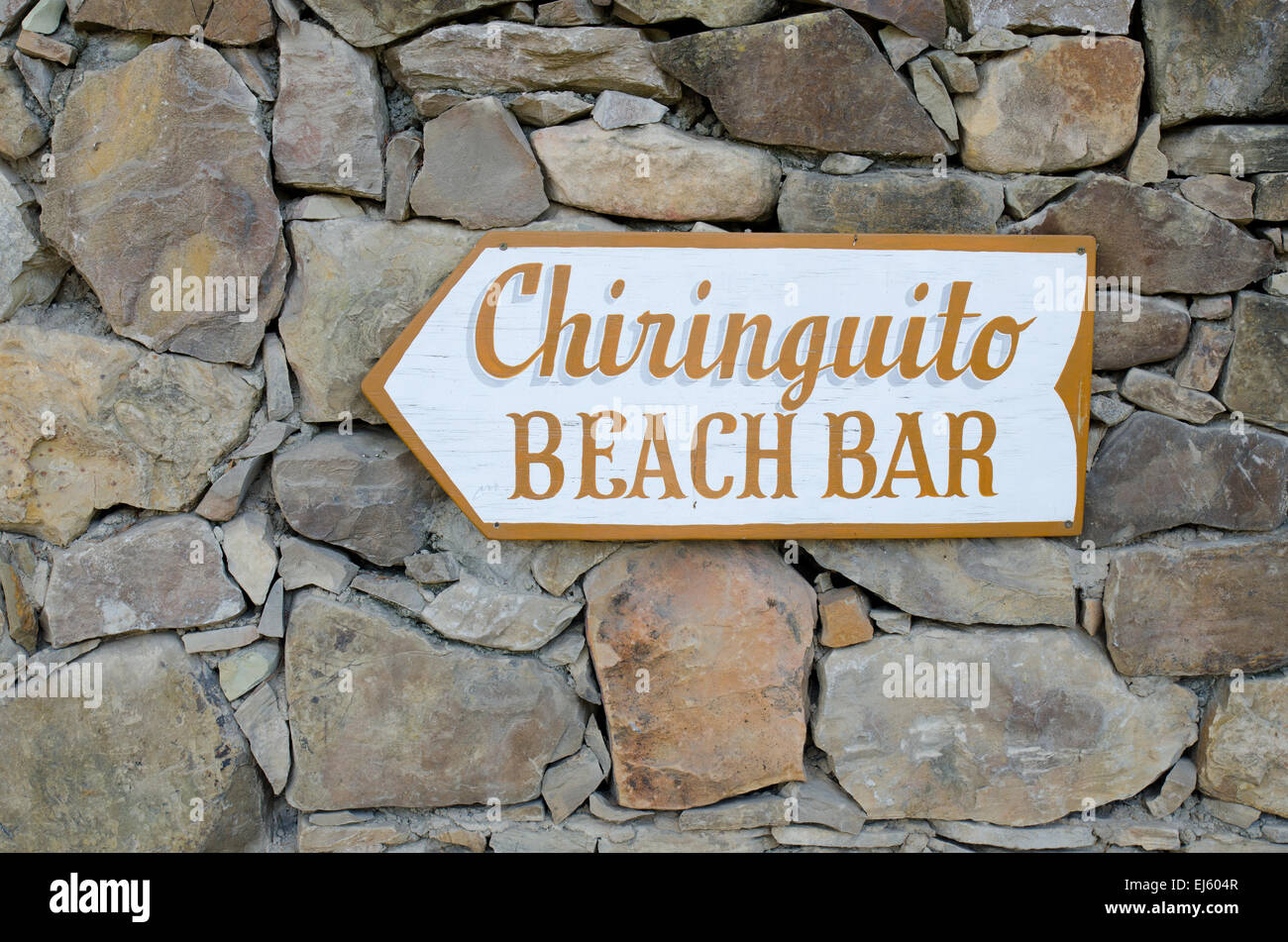 Plage Chiringuito Bar Sign Banque D'Images