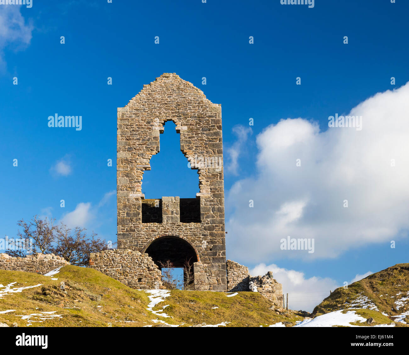 Vestiges d'Holman's Engine House at South Caradon Mine sur le bord de la Lande de Bodmin Cornwall England UK Europe Banque D'Images