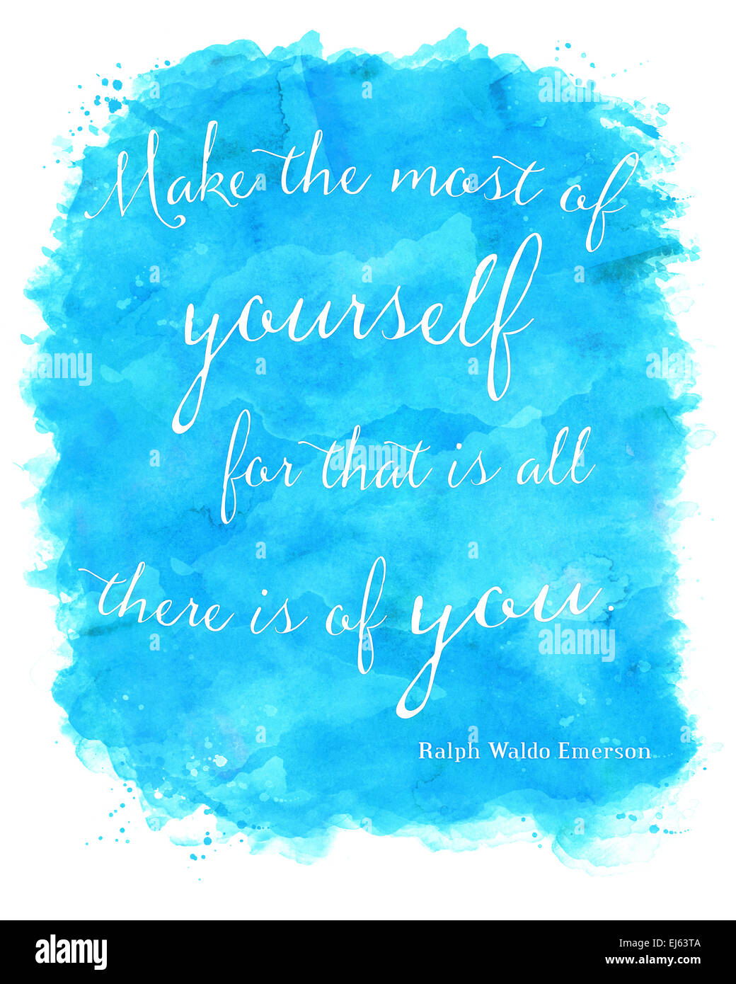 Ralph Waldo Emerson tirer le meilleur de vous-même l'AQUARELLE | Art mural Citation de motivation des citations inspirantes à Sarcelles, Bleu, Purpl Banque D'Images