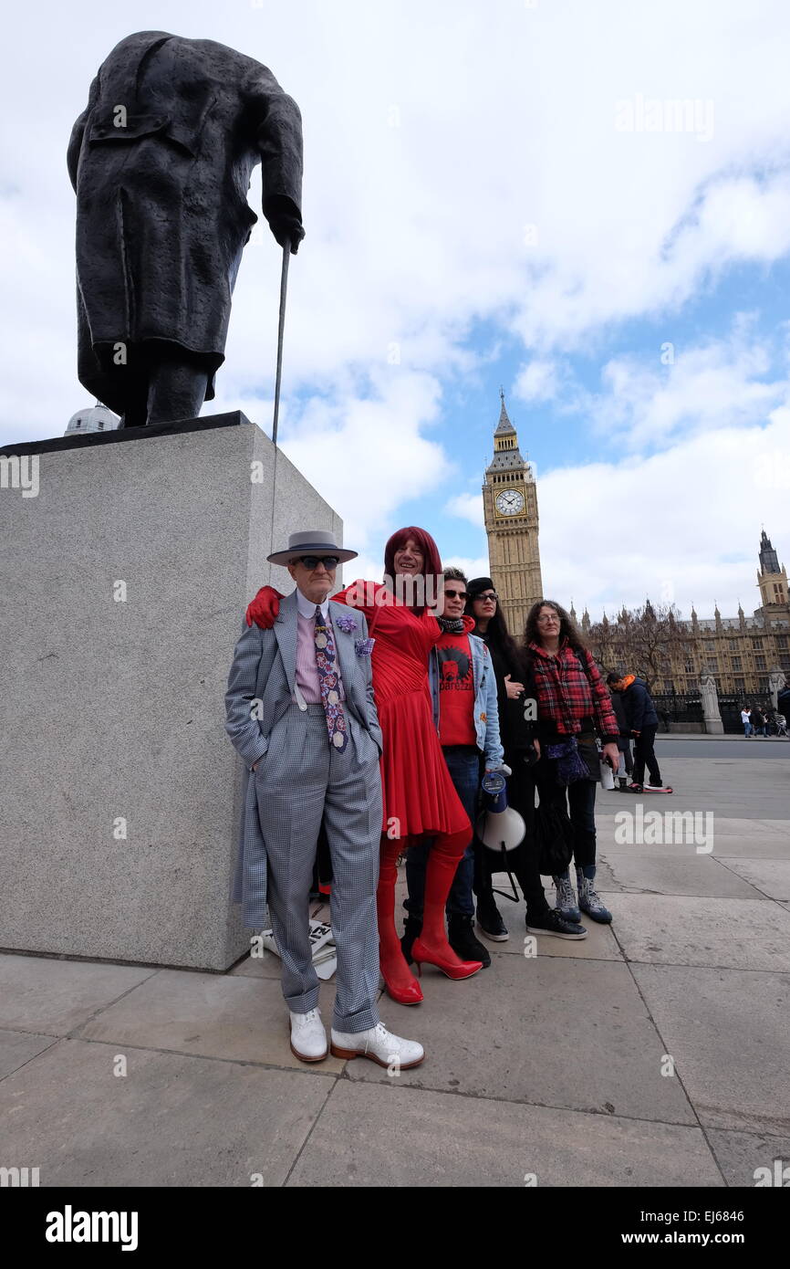 Londres, Royaume-Uni. Mar 22, 2015. Les manifestants y compris l'artiste George Skeggs réunis pour protester contre la destruction des lieux traditionnels de crédit : Soho Rachel/Megawhat Alamy Live News Banque D'Images