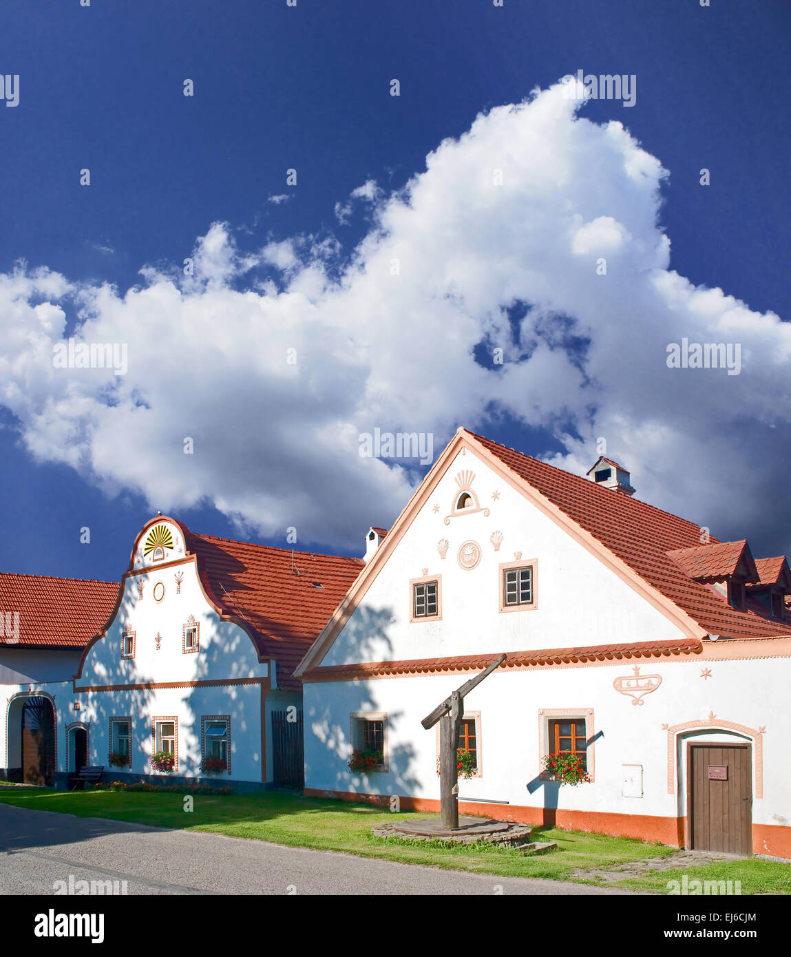 L'architecture populaire de Bohême du Sud Holasovice - patrimoine de l'UNESCO Banque D'Images