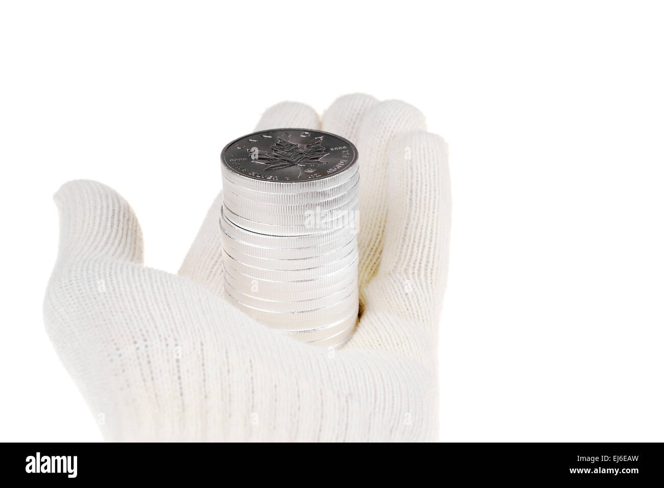 Pièce d'argent, l'investissement canadien une once troy Banque D'Images