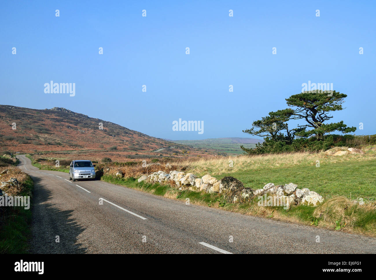 La route de la côte entre st.ives et st,juste à west Cornwall, uk Banque D'Images La route de la côte entre st.ives et st,juste à west Cornwall, uk Banque D'Images
