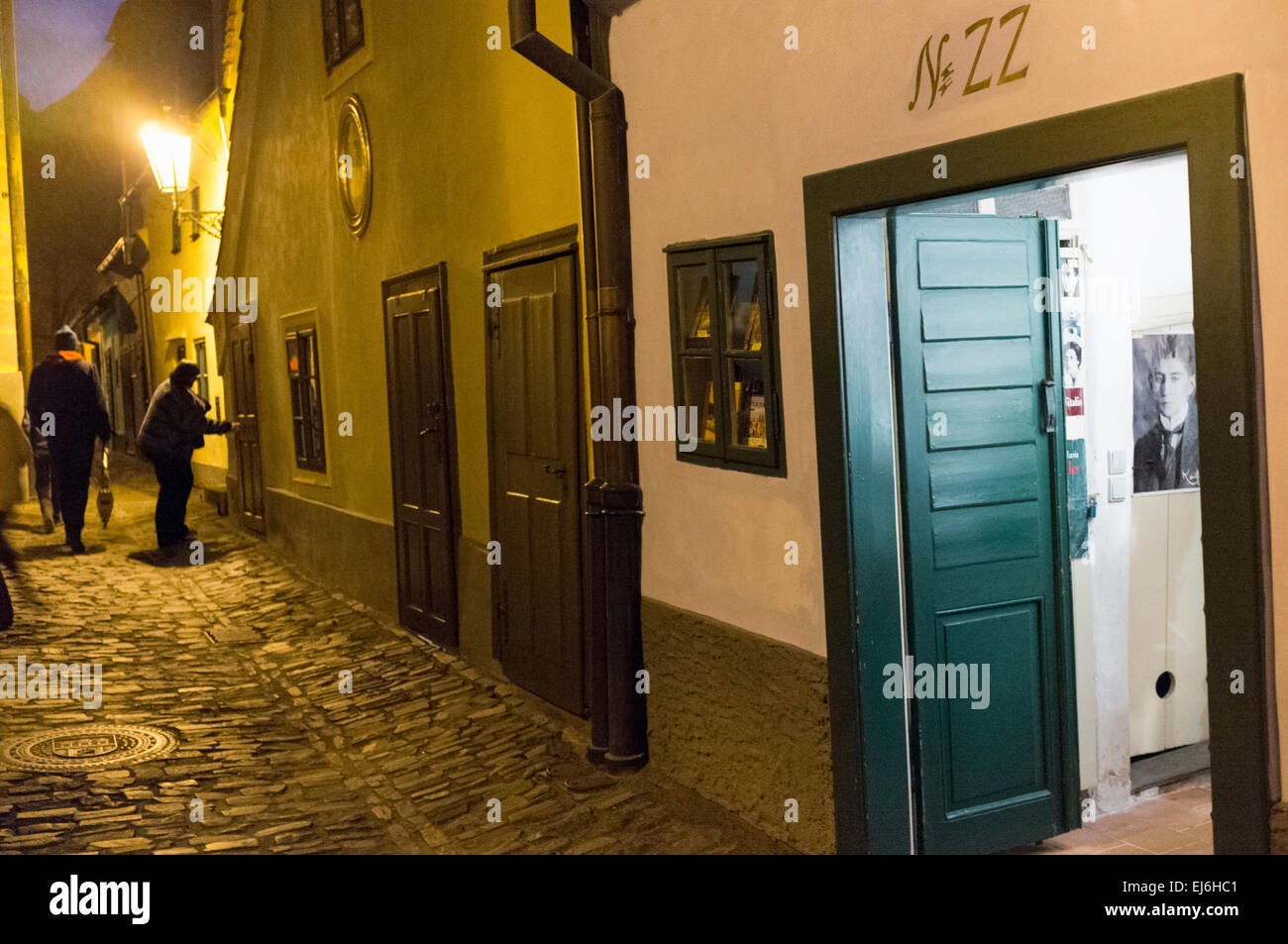 Maison de Franz Kafka (n° 22) à la ruelle d'or. Prague, République Tchèque Banque D'Images