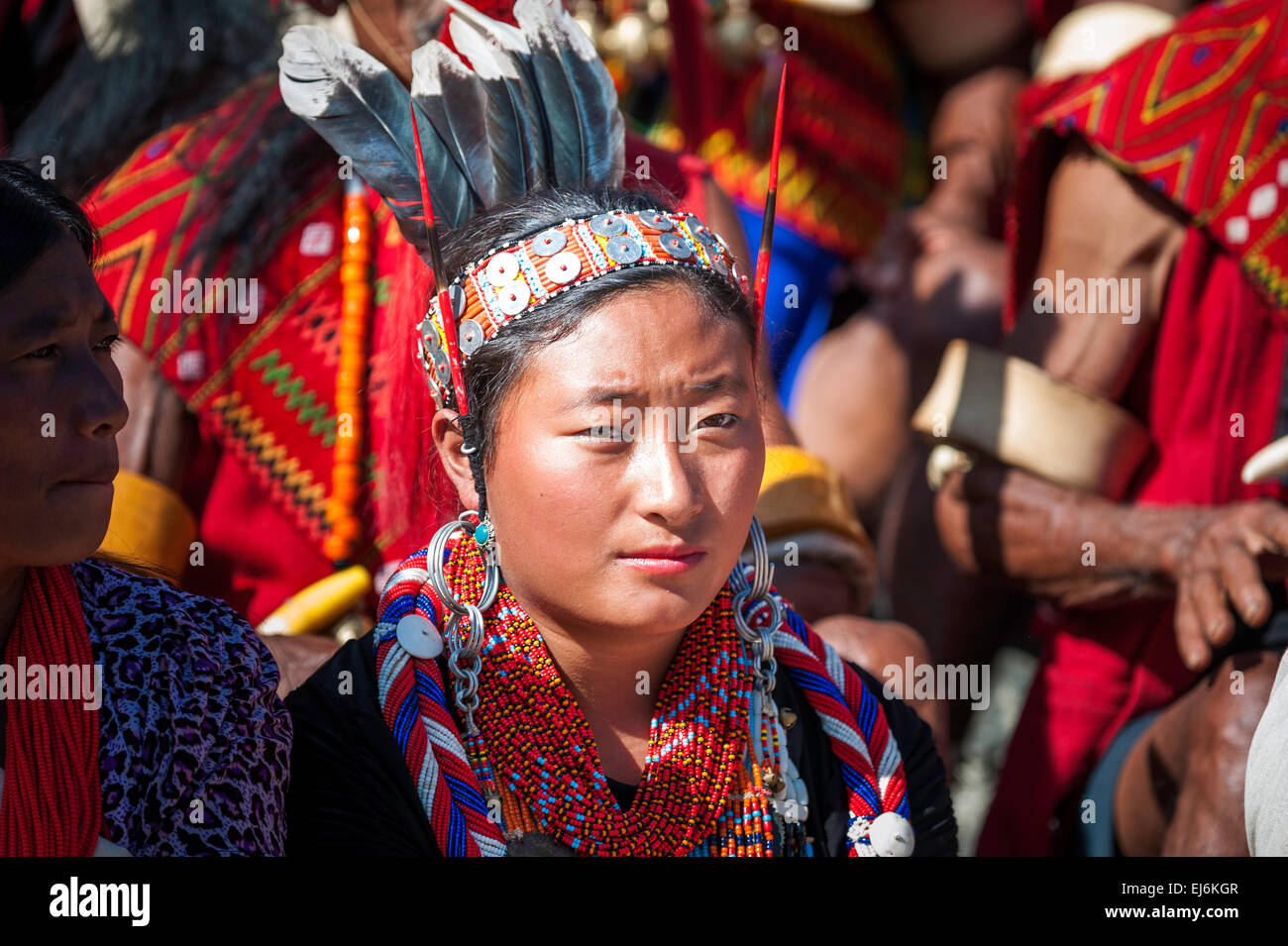 Tribu Naga Konyak Girl Banque D'Images