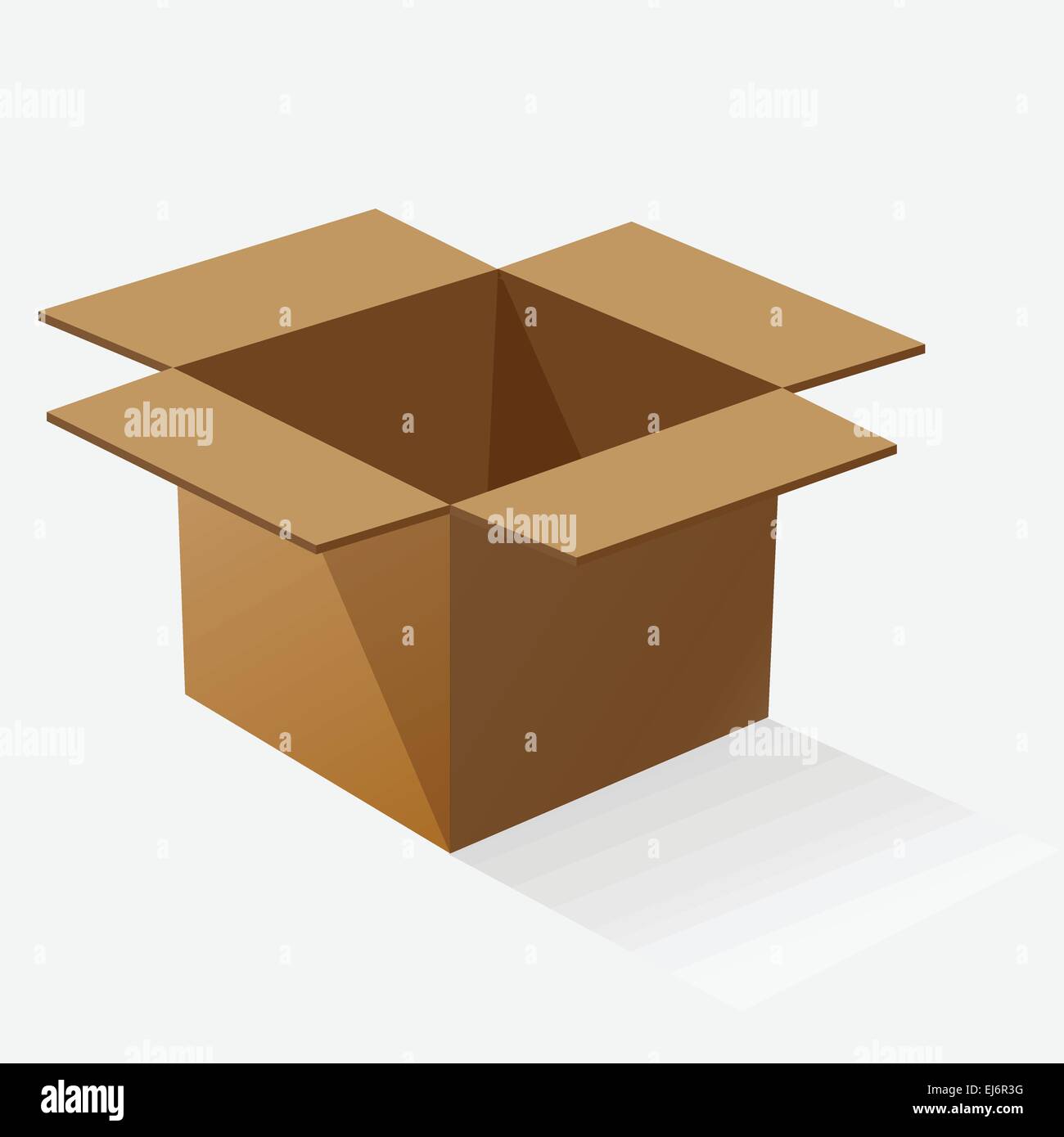 Ouvre la boîte de papier brun avec ombre, stock vector Illustration de Vecteur