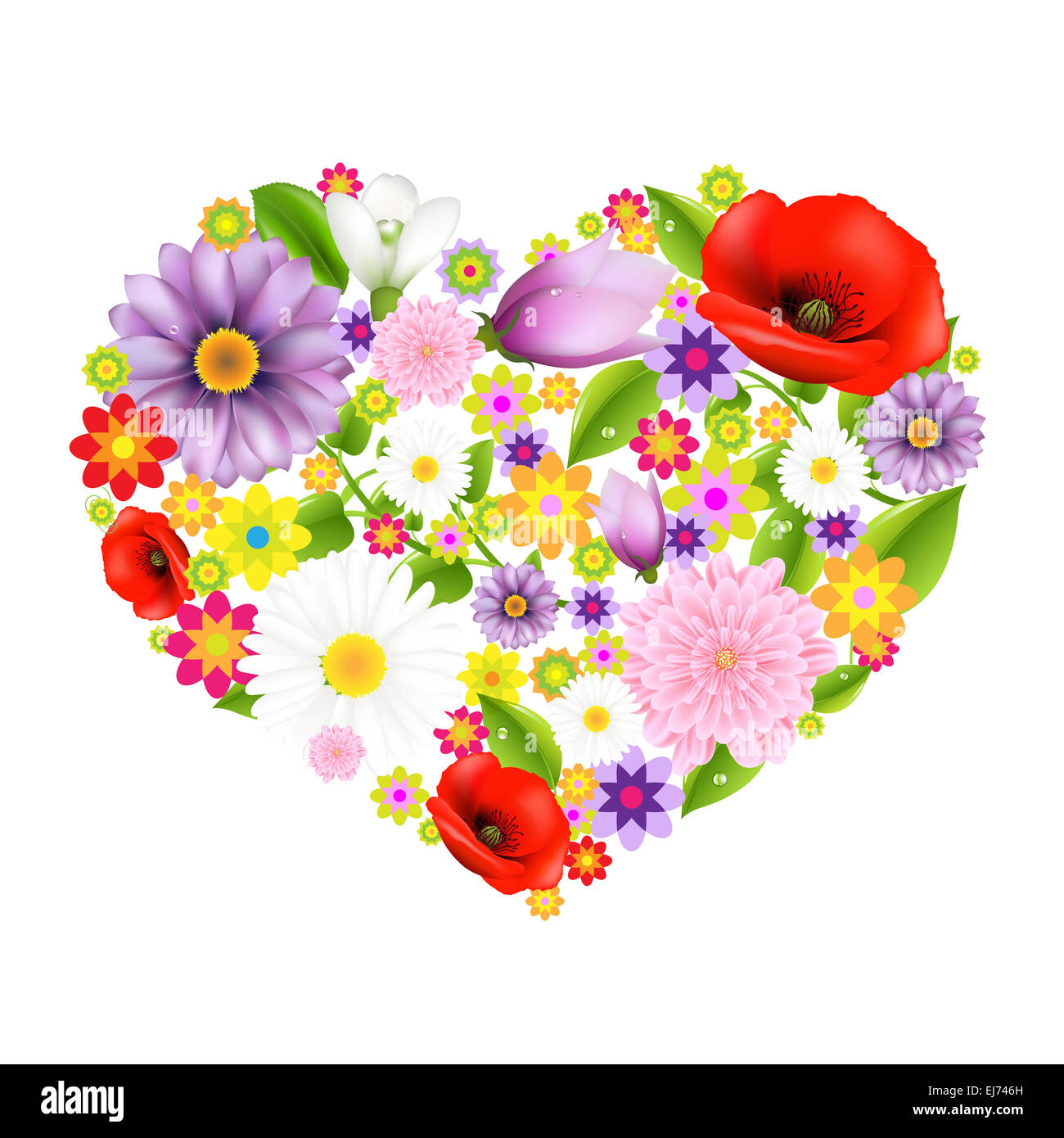Coeur de fleurs Banque D'Images