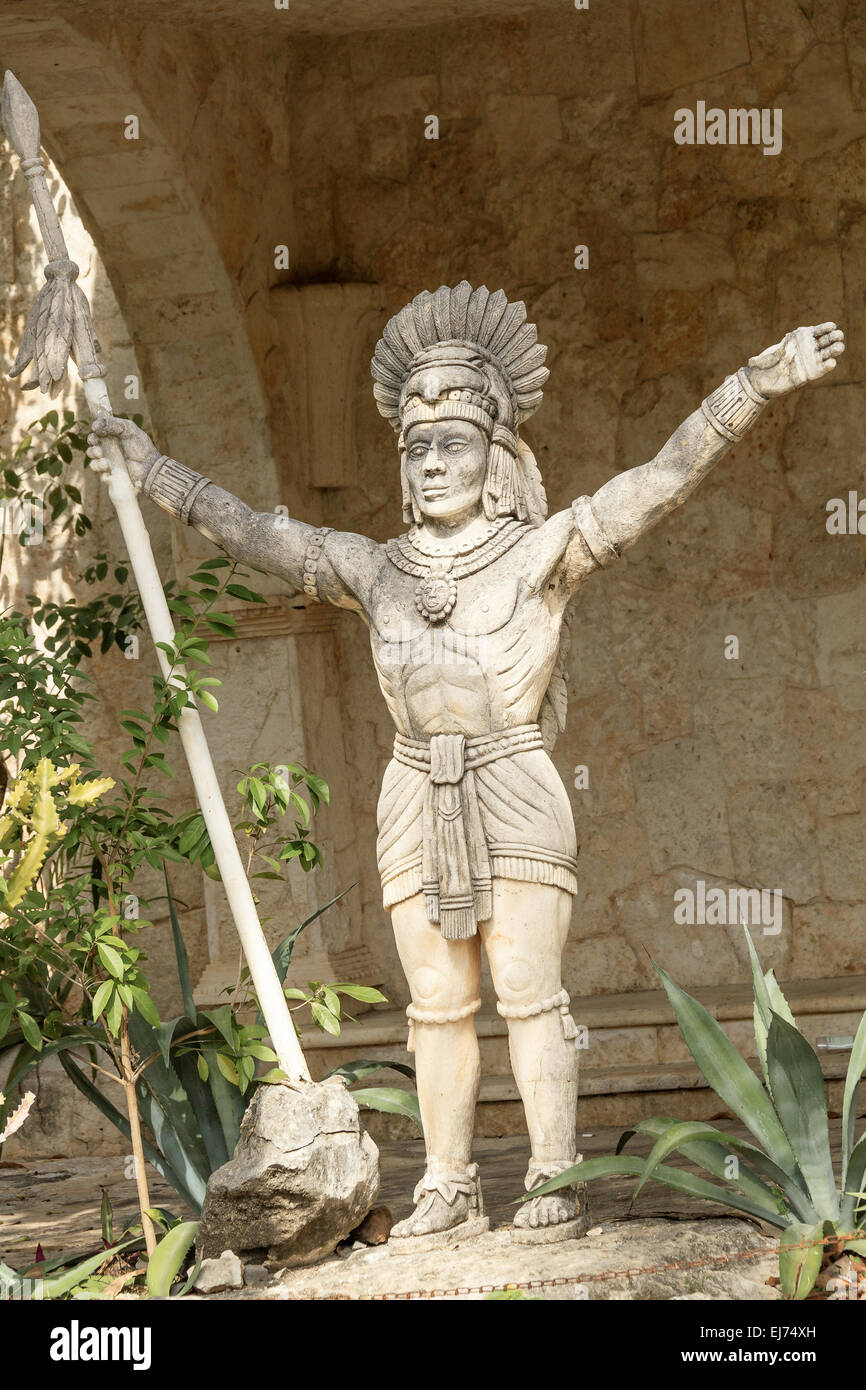 Rare Sculpture Guerrier Maya Aztèque - Terre Cuite Vintage (24 cm) - Décoration