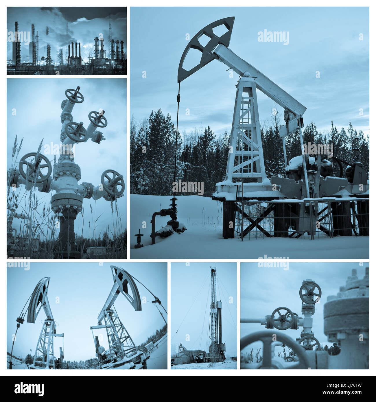 Industrie pétrolière. L'extraction du pétrole. Banque D'Images