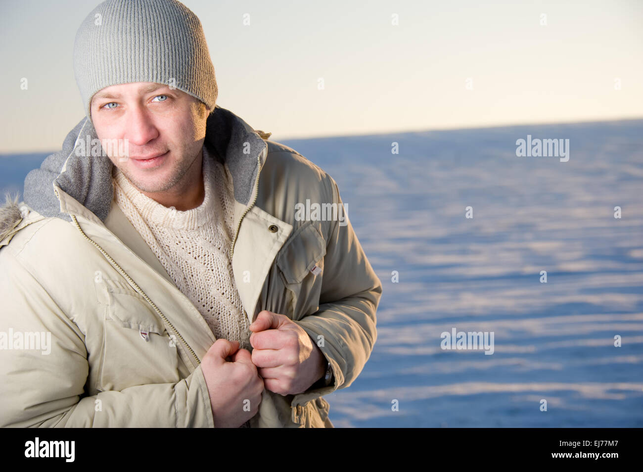 Hommes d'hiver portrait. Banque D'Images