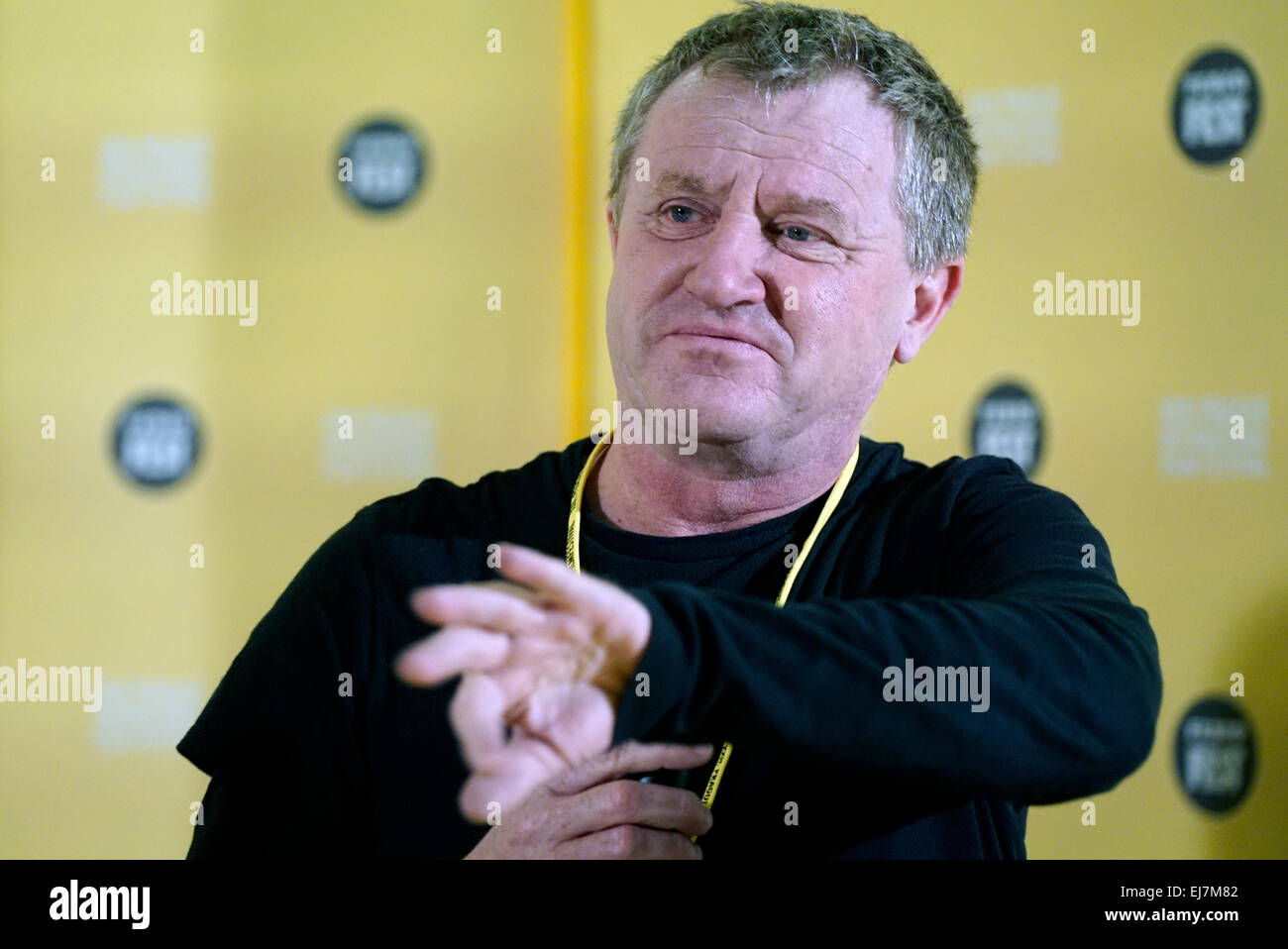 Prague, République tchèque. 23 mars, 2015. Producteur Britannique Mike Downey, de l'European Film Academy parle aux médias durant le Festival International du Film Febiofest à Prague, en République tchèque, le 23 mars 2015. (Photo/CTK Michal Dolezal) Credit : CTK/Alamy Live News Banque D'Images