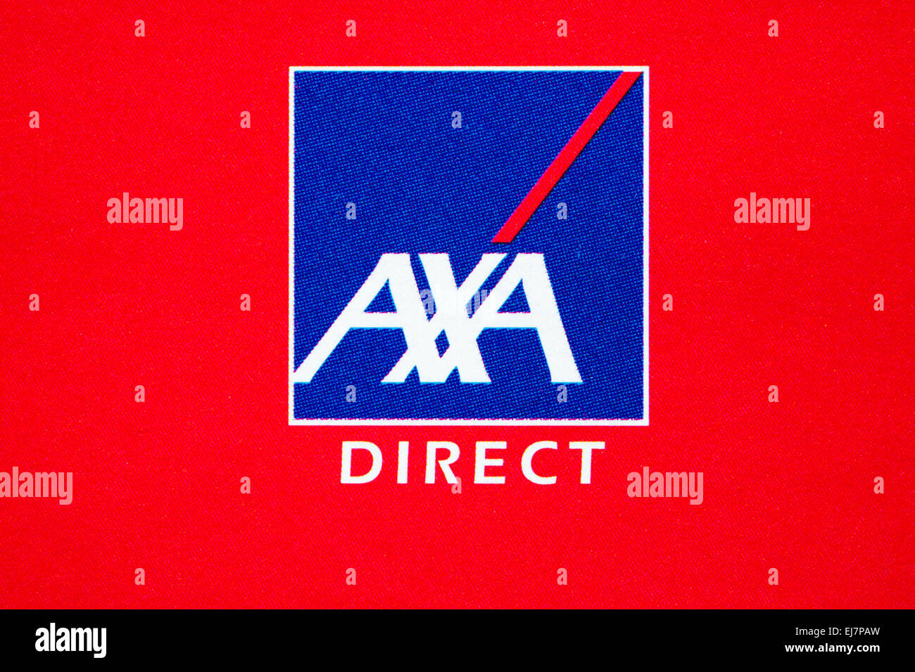Logo Direct AXA sur la littérature Banque D'Images