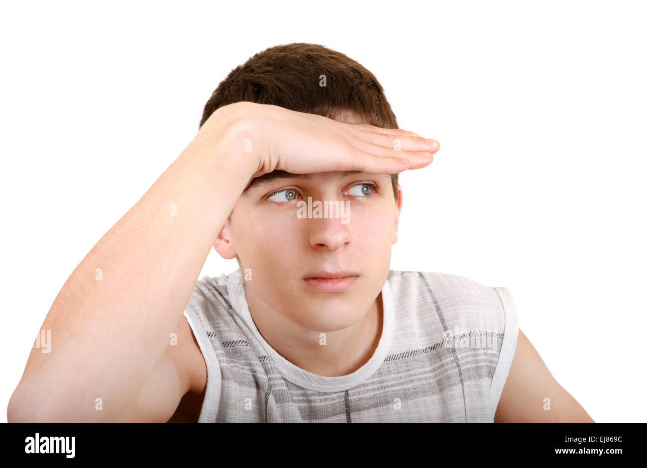 Adolescent à la recherche de quelqu'un Banque D'Images
