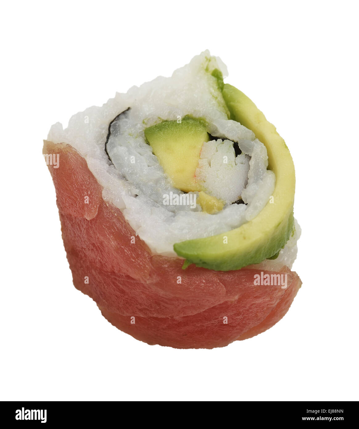Sushi Roll avec poisson rouge et avocat Banque D'Images