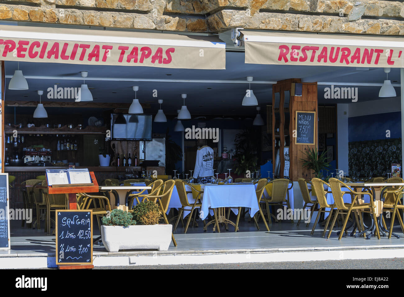 Restaurant à Tapas Tossa de mar Espagne Banque D'Images