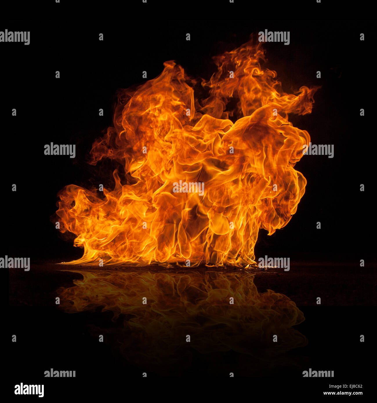 De belles flammes feu élégant, close-up. Banque D'Images