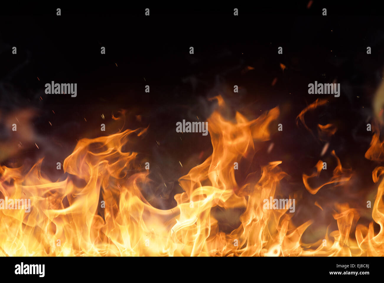 De belles flammes feu élégant, close-up. Banque D'Images