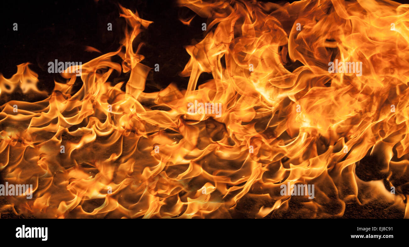 De belles flammes feu élégant, close-up. Banque D'Images