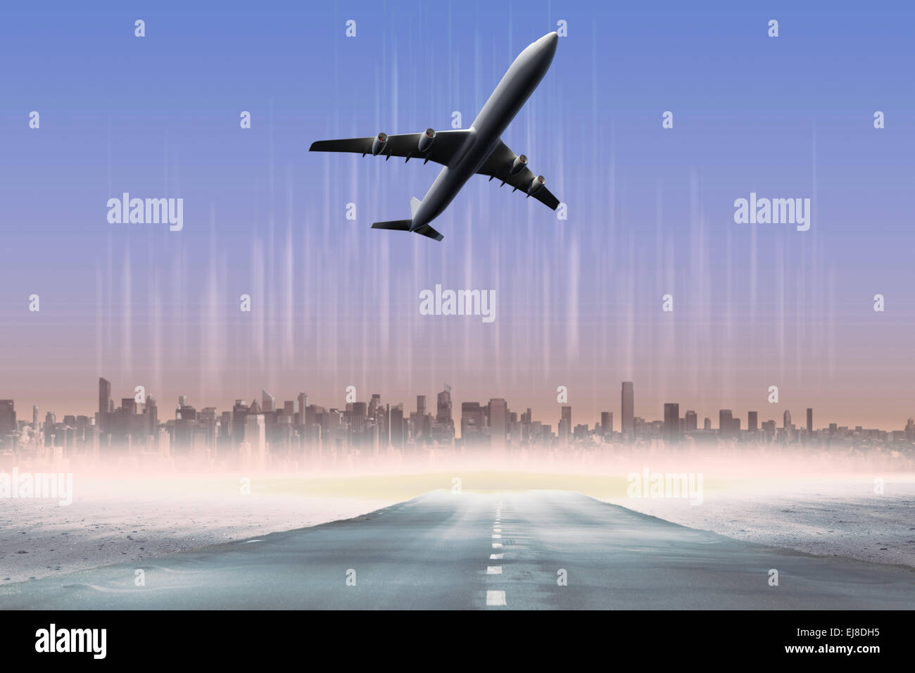 Image composite du paysage urbain à l'horizon Banque D'Images