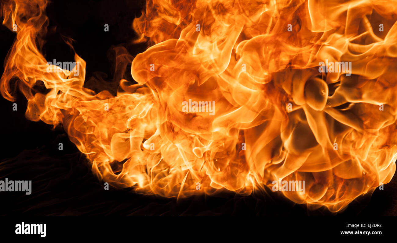 De belles flammes feu élégant, close-up. Banque D'Images