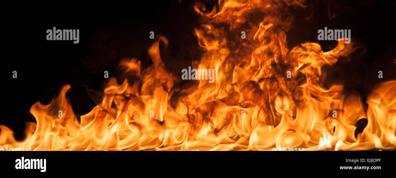 De belles flammes feu élégant, close-up. Banque D'Images