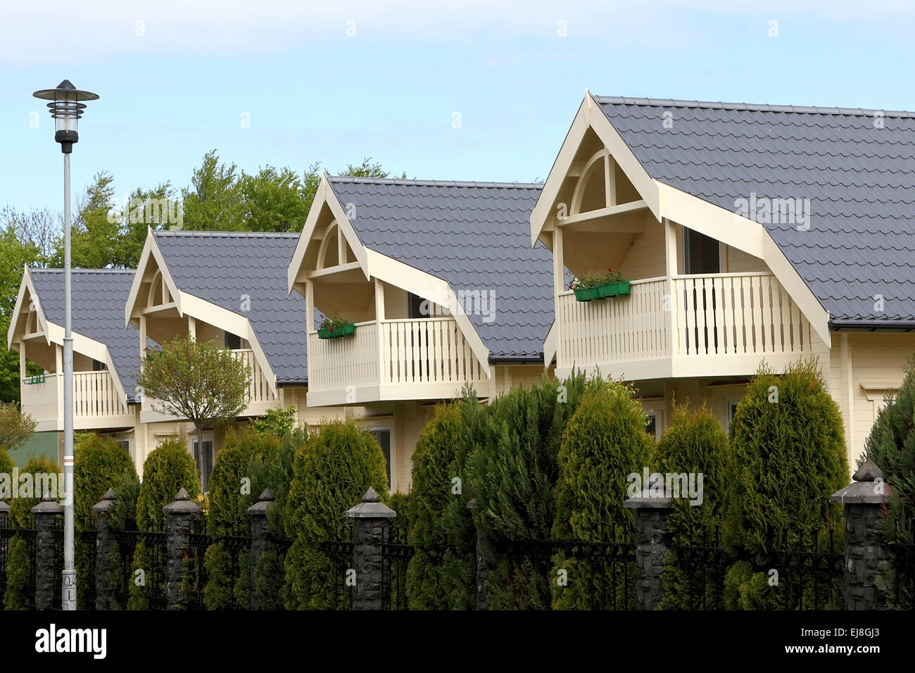 Maisons de banlieue de rue Banque D'Images