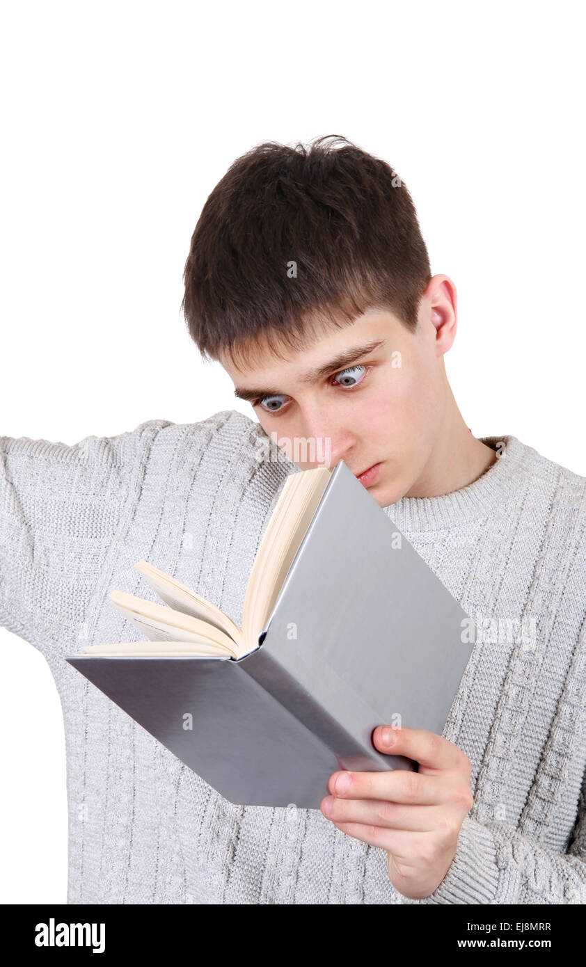 Adolescent avec un livre Banque D'Images