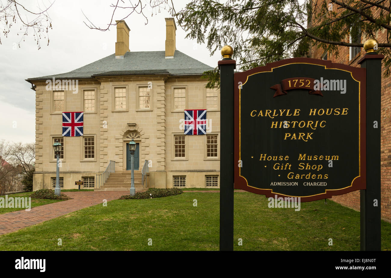 Maison historique Carlyle dans Alexandria VA Banque D'Images