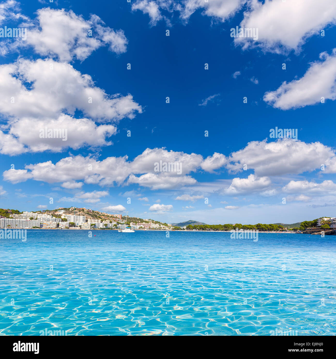 Mallorca Cala Santa Ponsa Ponca Calvià plage de Majorque de l'Espagne Banque D'Images
