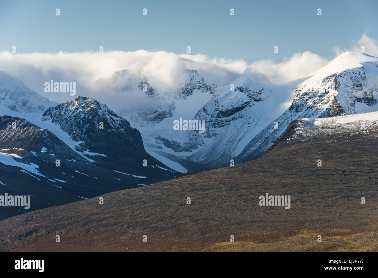 Vallée Tarfala, montagnes, la Suède Kebnekaise Banque D'Images