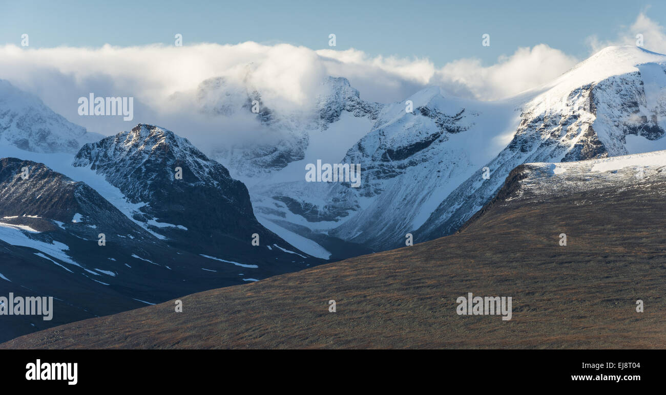 Vallée Tarfala, montagnes, la Suède Kebnekaise Banque D'Images