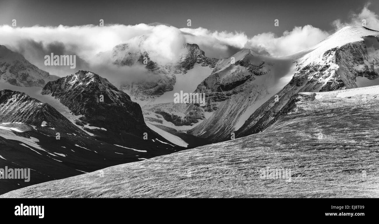 Vallée Tarfala, montagnes, la Suède Kebnekaise Banque D'Images