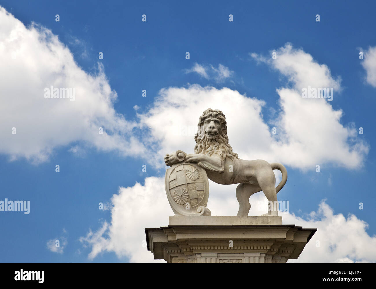 Lion sculpture, Allemagne, Palais Nordkirchen Banque D'Images