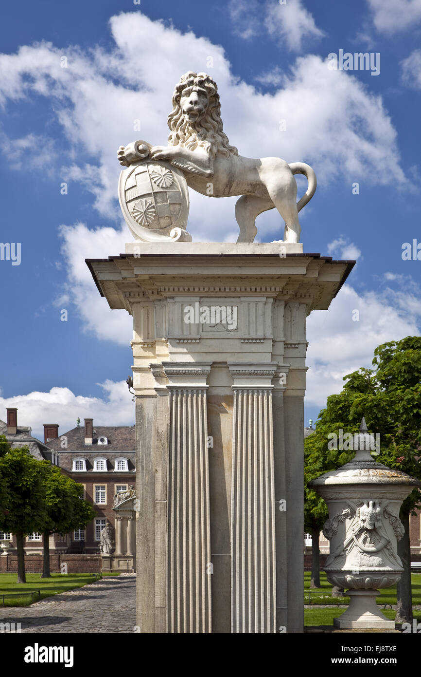 Lion sculpture, Allemagne, Palais Nordkirchen Banque D'Images